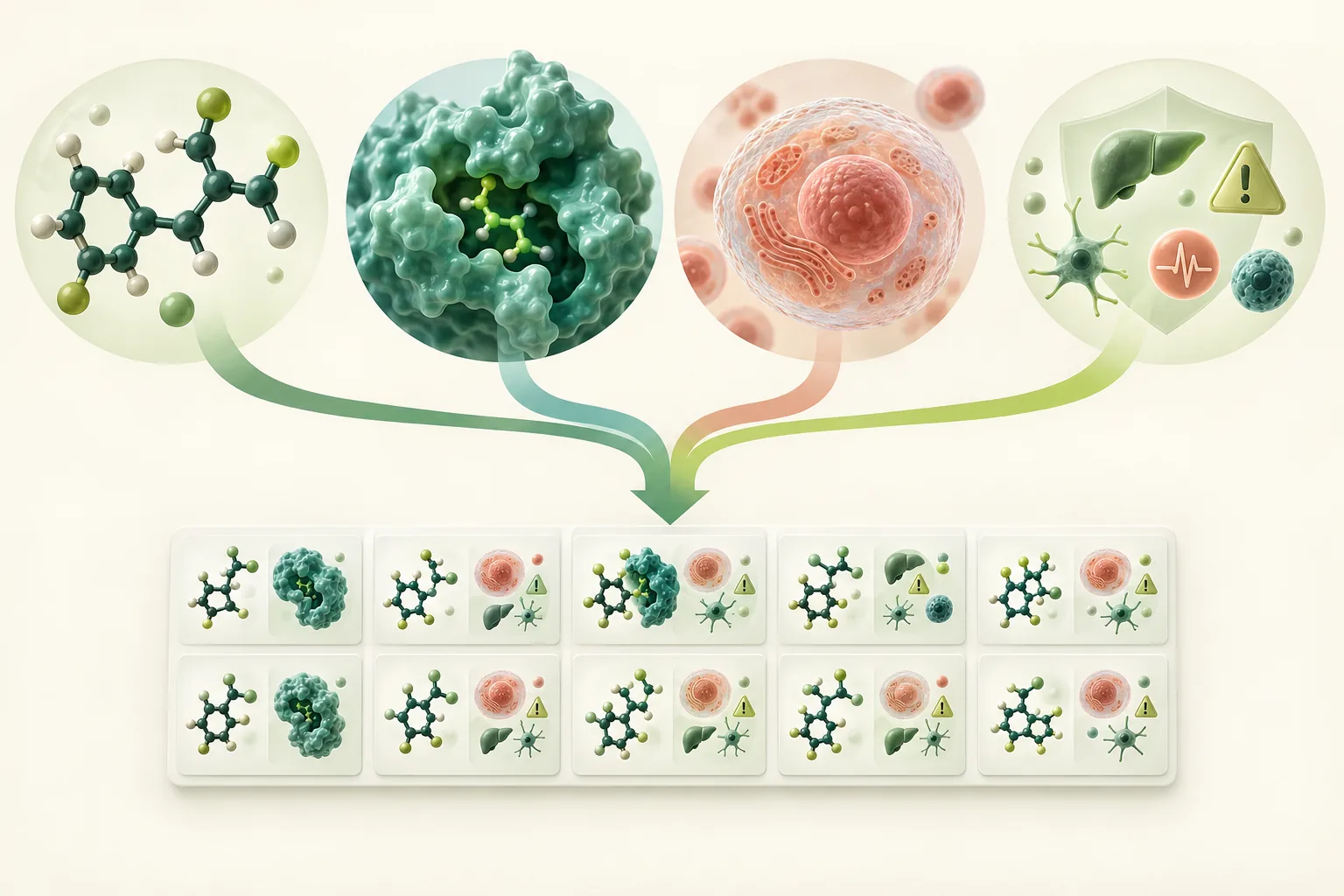 Chemical, target, biological, and safety information converging into unified drug records