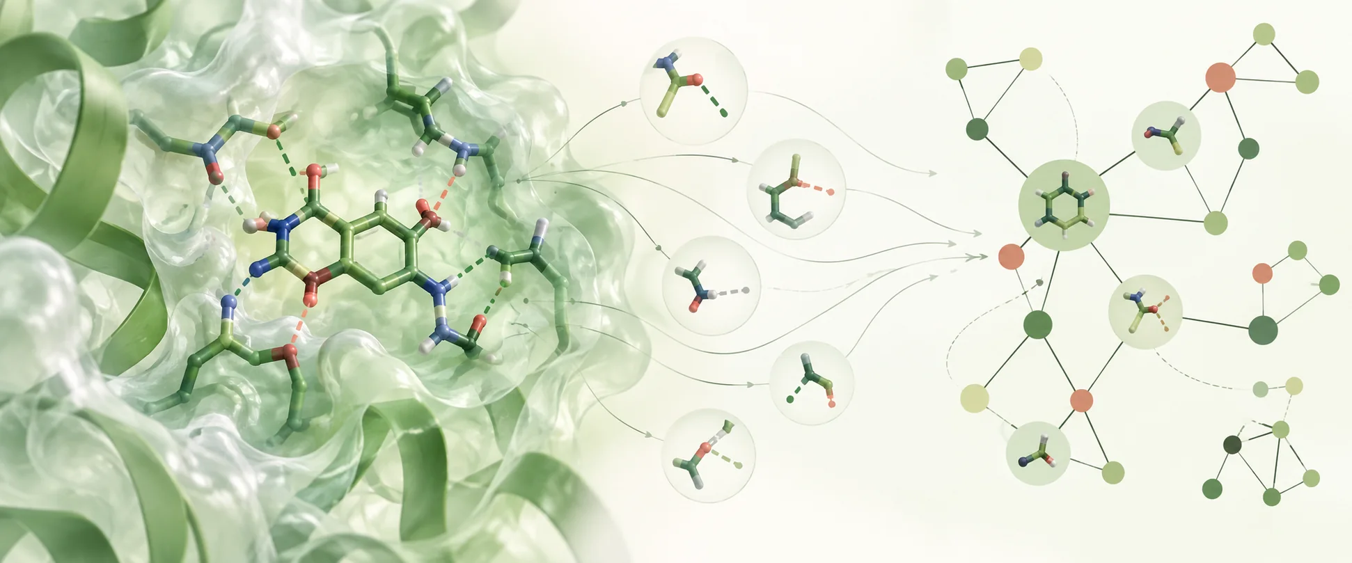 A protein-ligand interface resolving into a graph of recurring molecular interaction patterns